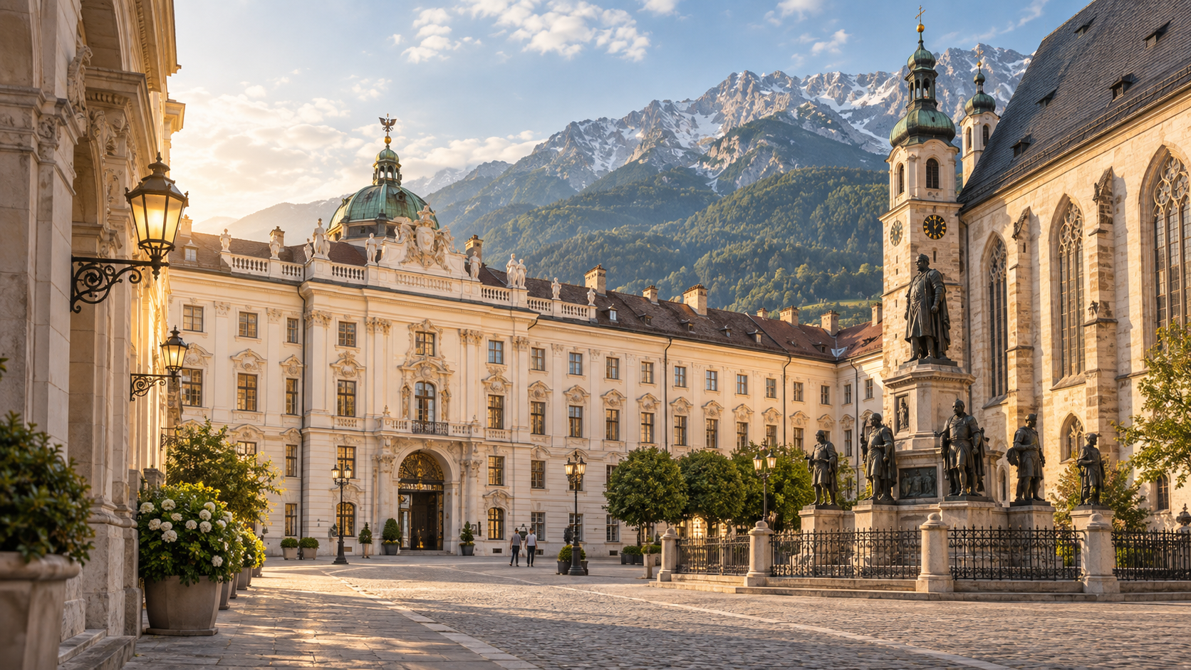 Imperial Innsbruck architecture near the Hofburg and Hofkirche