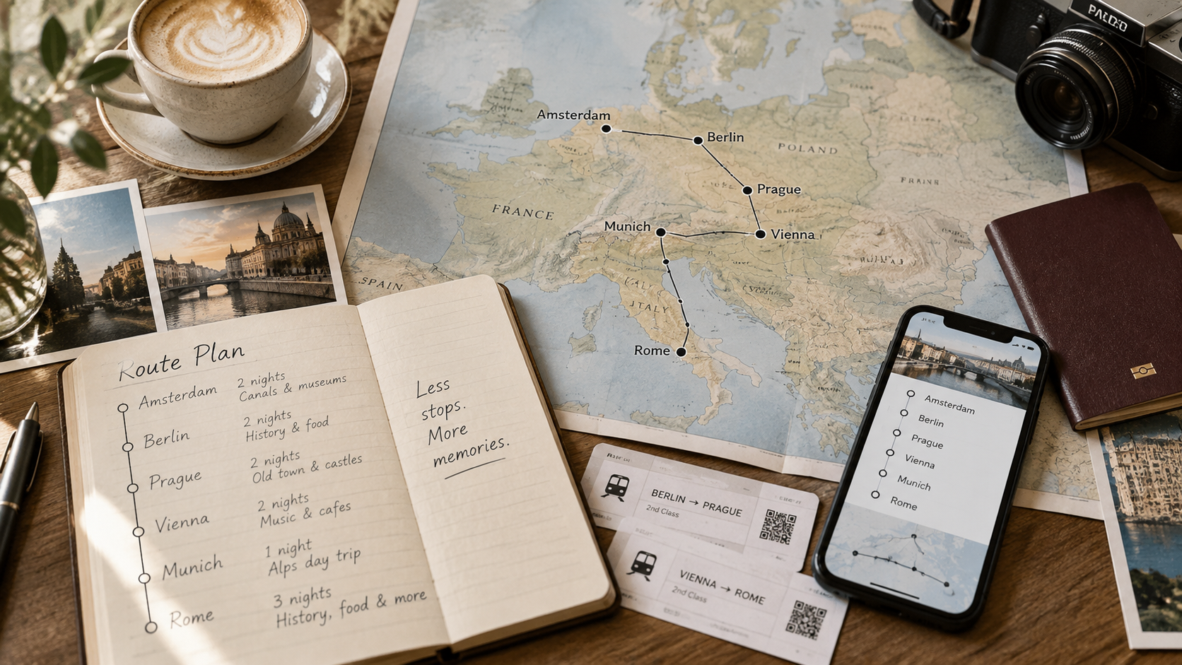 Planning a logical travel route through Europe