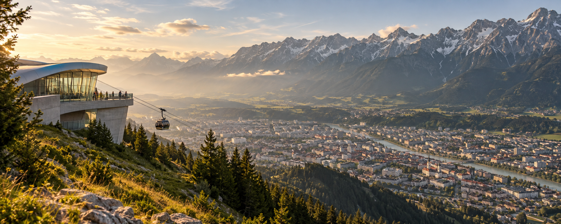 Hungerburg above Innsbruck with Alpine views and Nordkette access