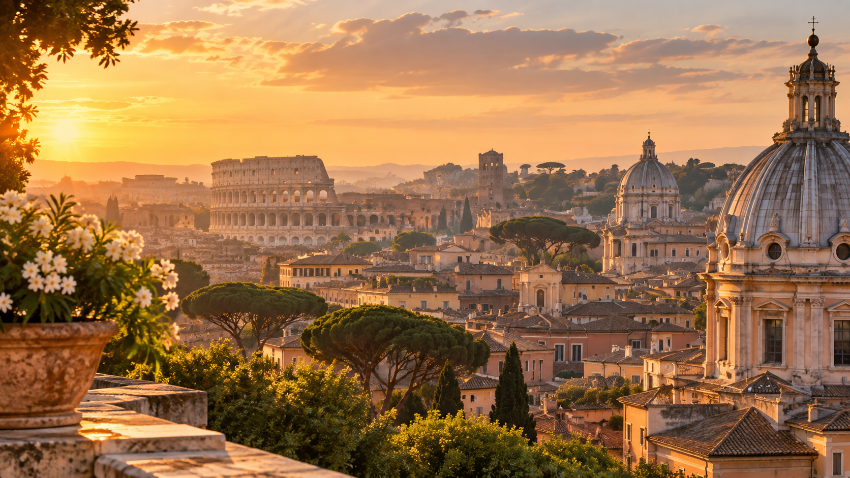 Panoramic view of Rome