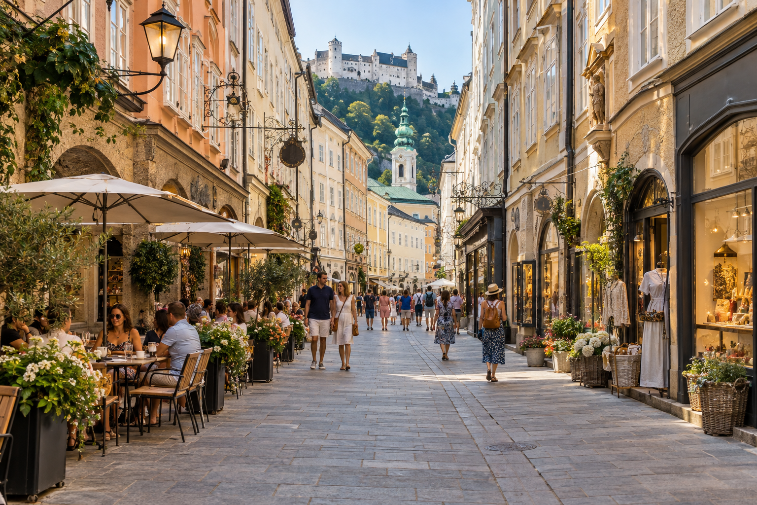 Historic Linzergasse in Salzburg