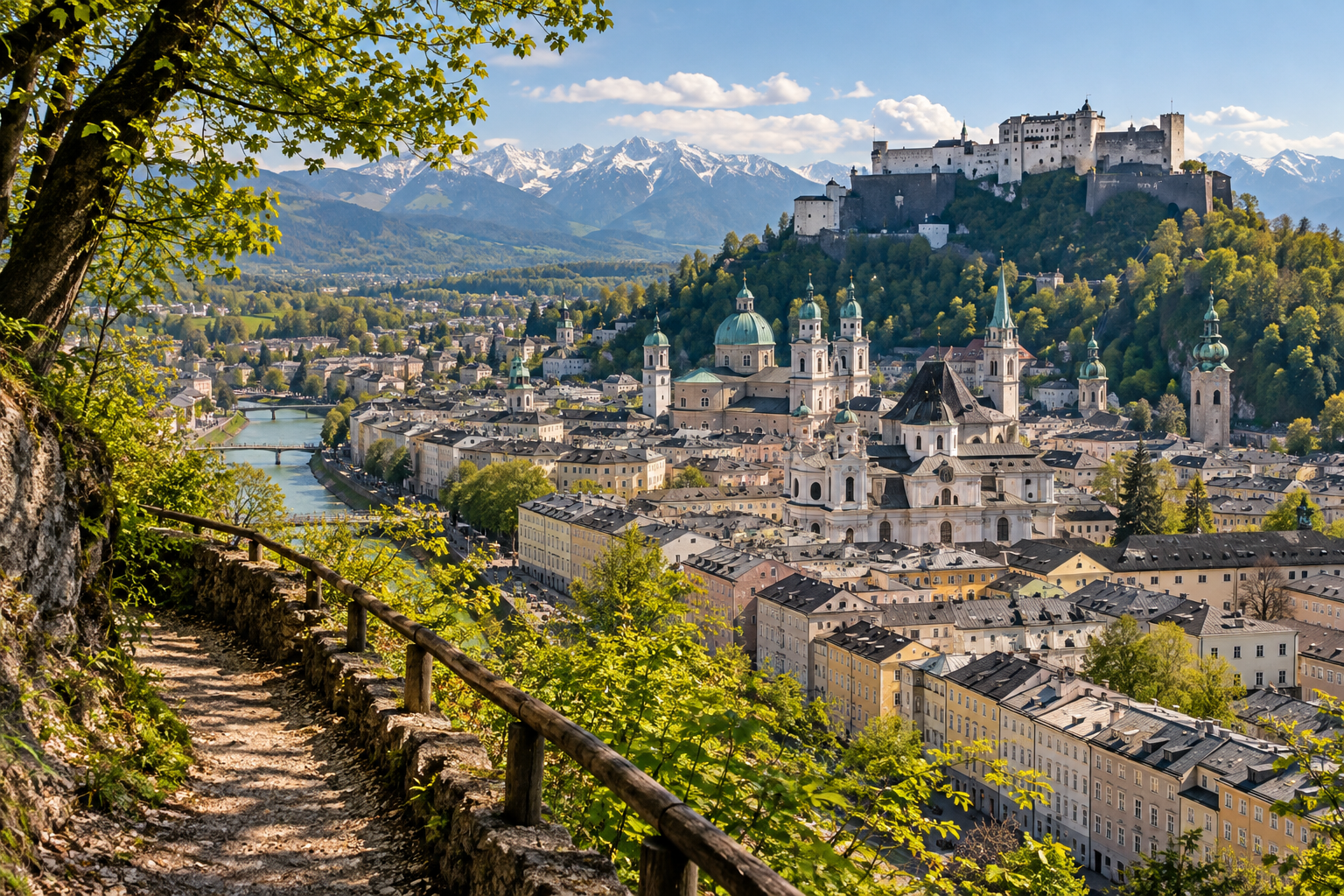 View over Salzburg from Kapuzinerberg