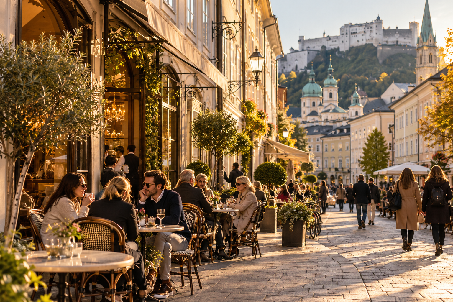 Cafe atmosphere in Salzburg Andräviertel