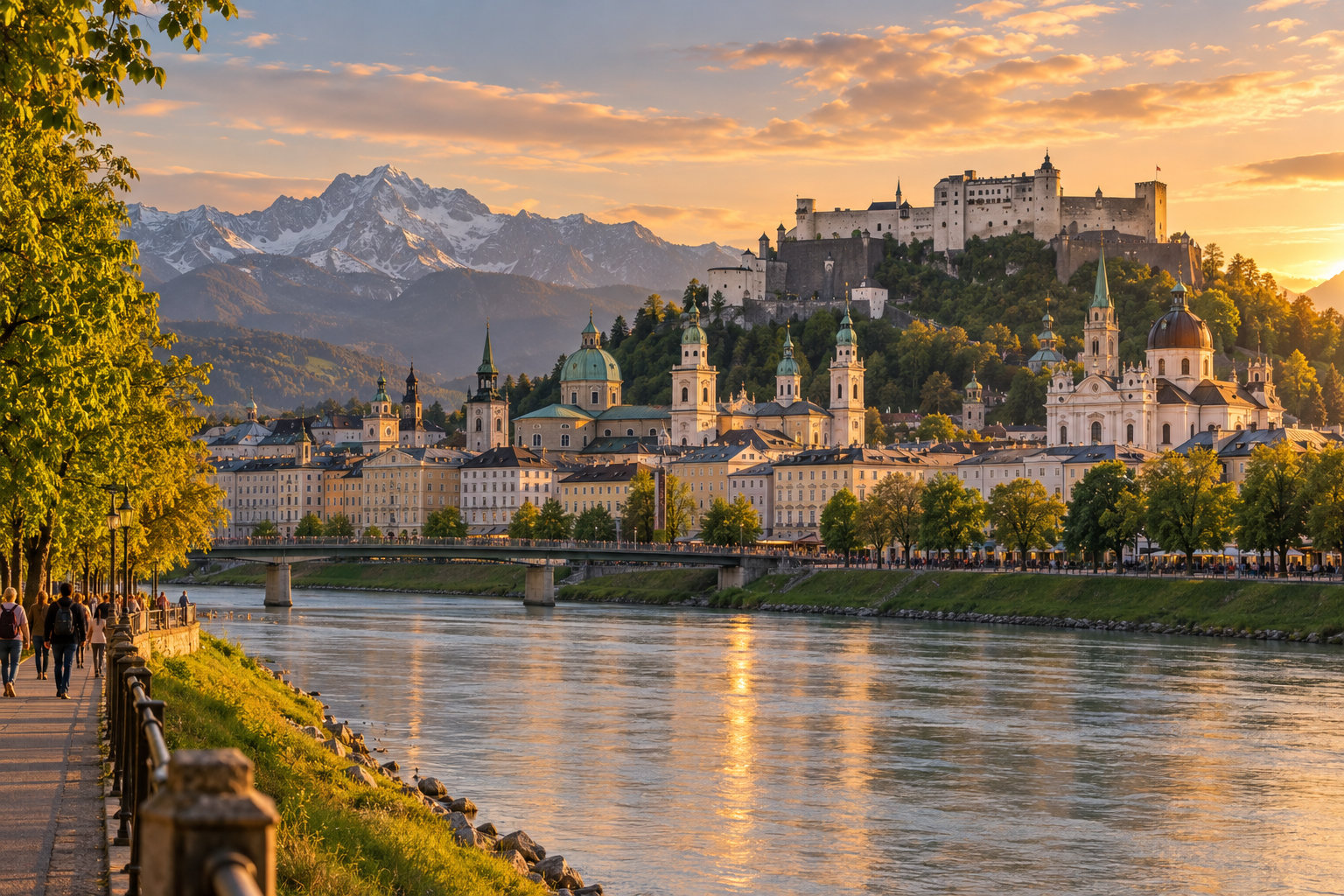 Salzburg viewed across the Salzach River