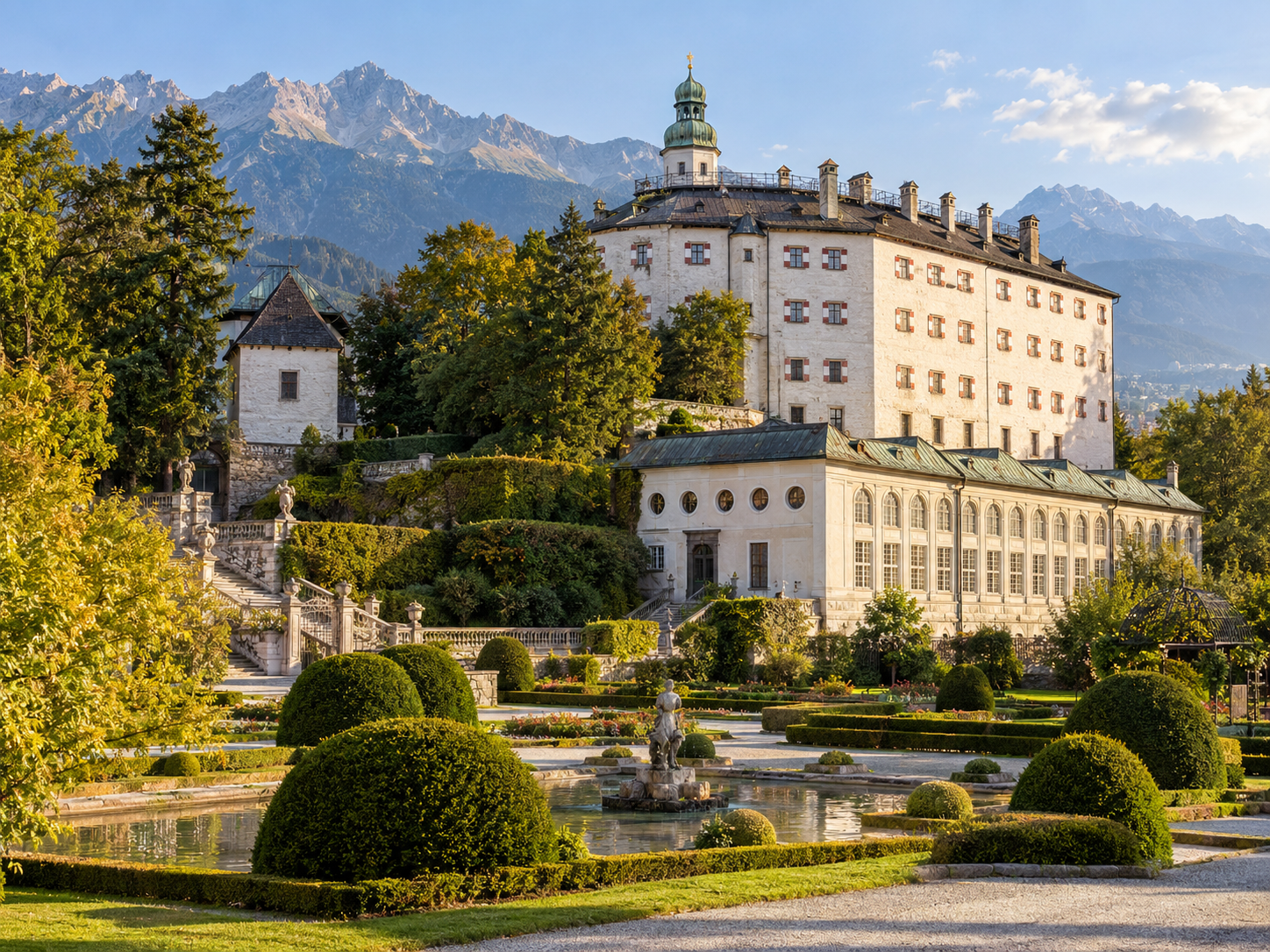 Ambras Castle and gardens in Innsbruck