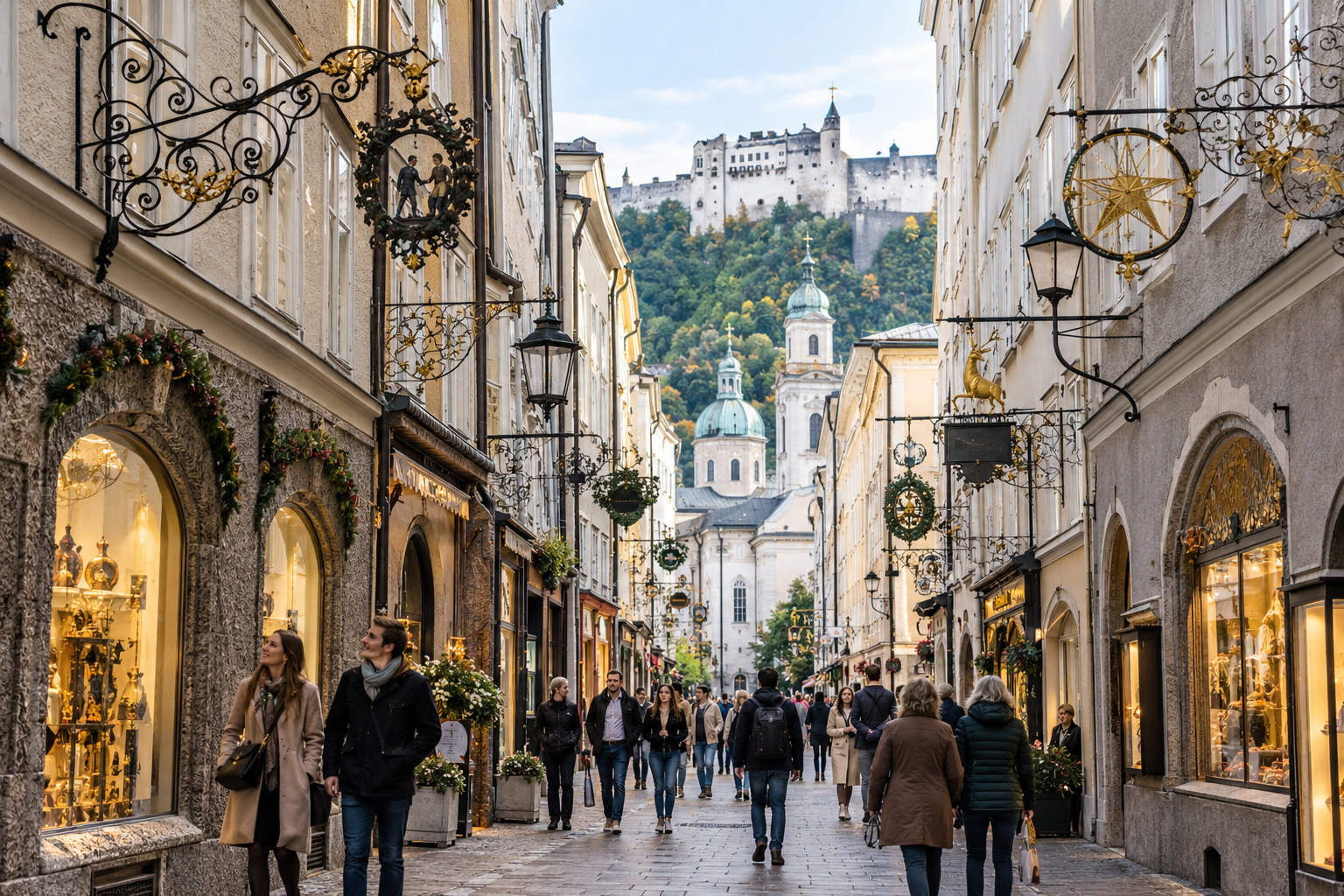Getreidegasse in Salzburg Old Town