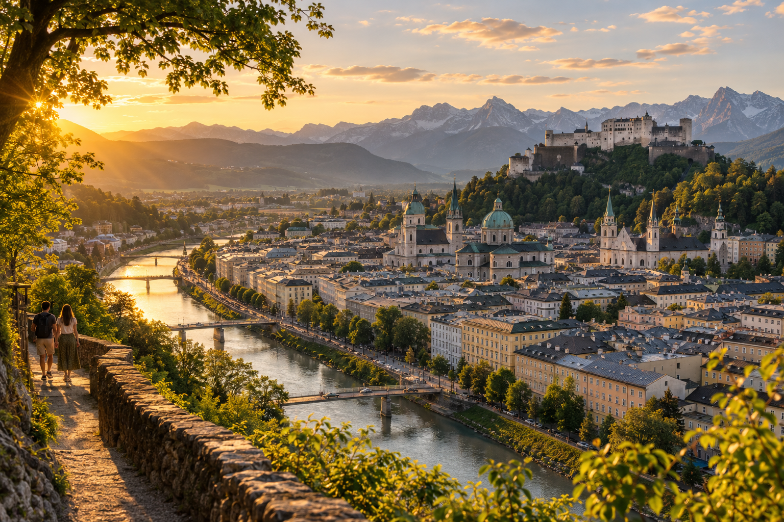 View across Salzburg from Mönchsberg