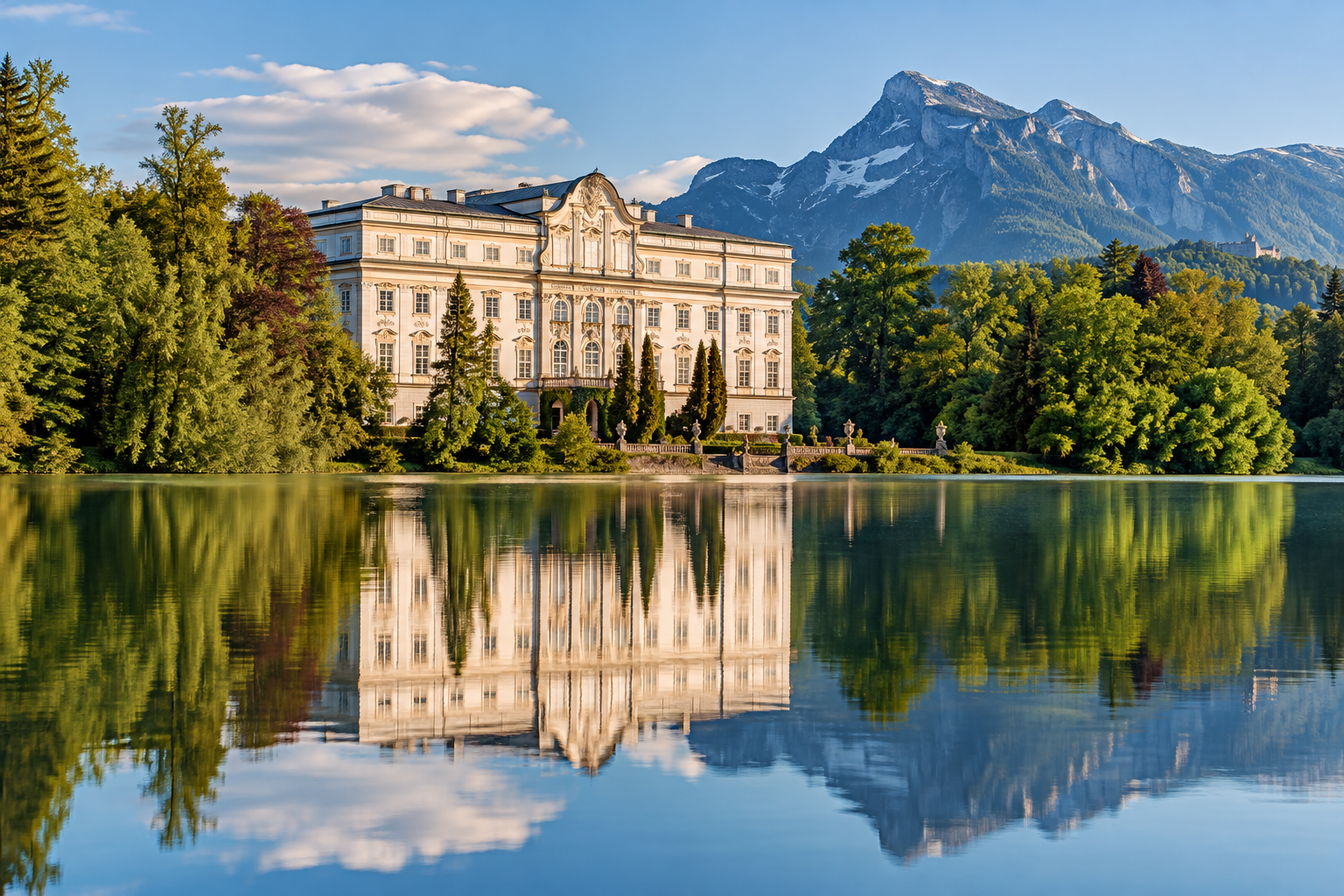 Schloss Leopoldskron viewed across the lake