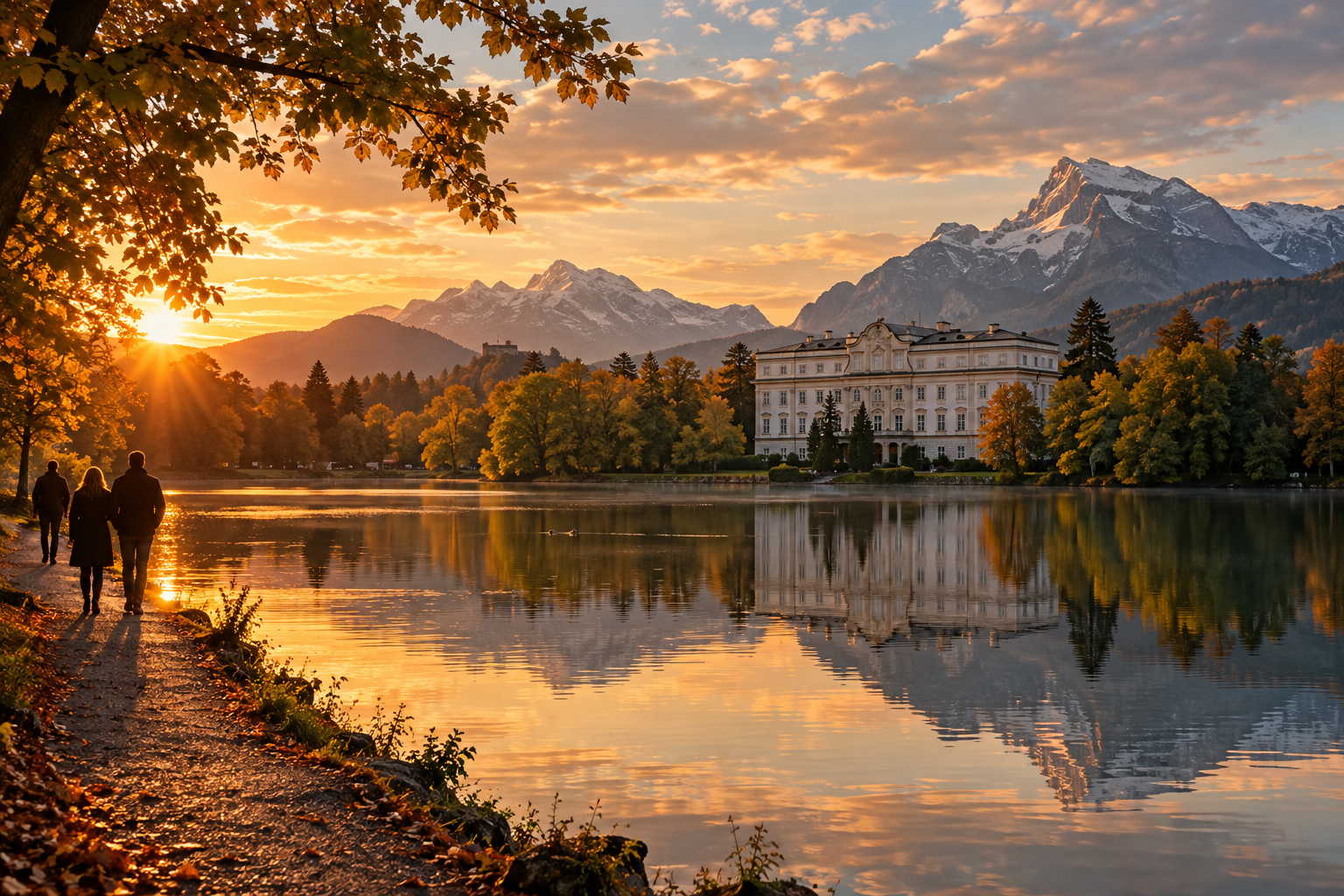 Leopoldskroner Weiher at golden hour
