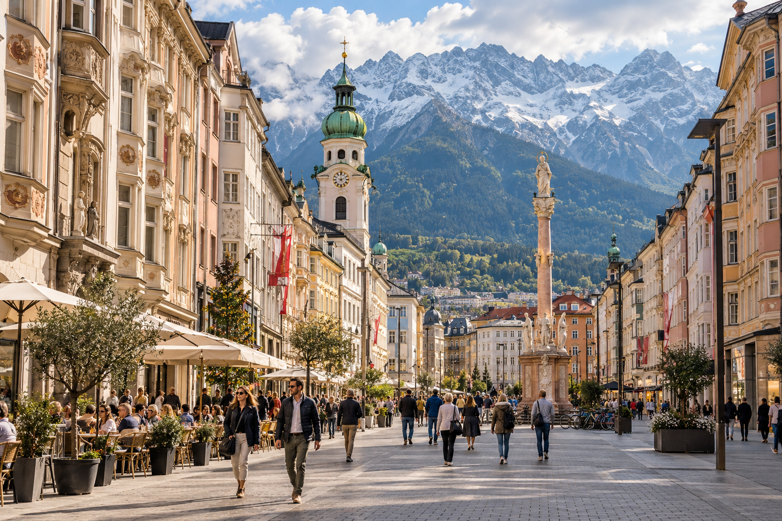 Maria Theresien Strasse in central Innsbruck