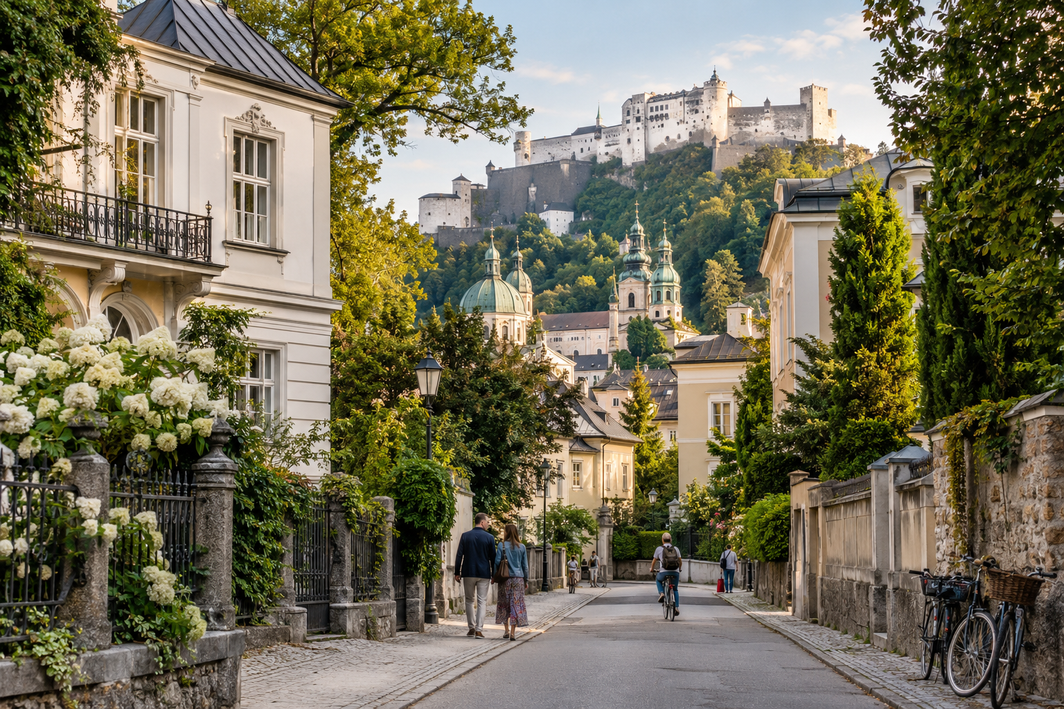 Quiet streets in Salzburg Nonntal